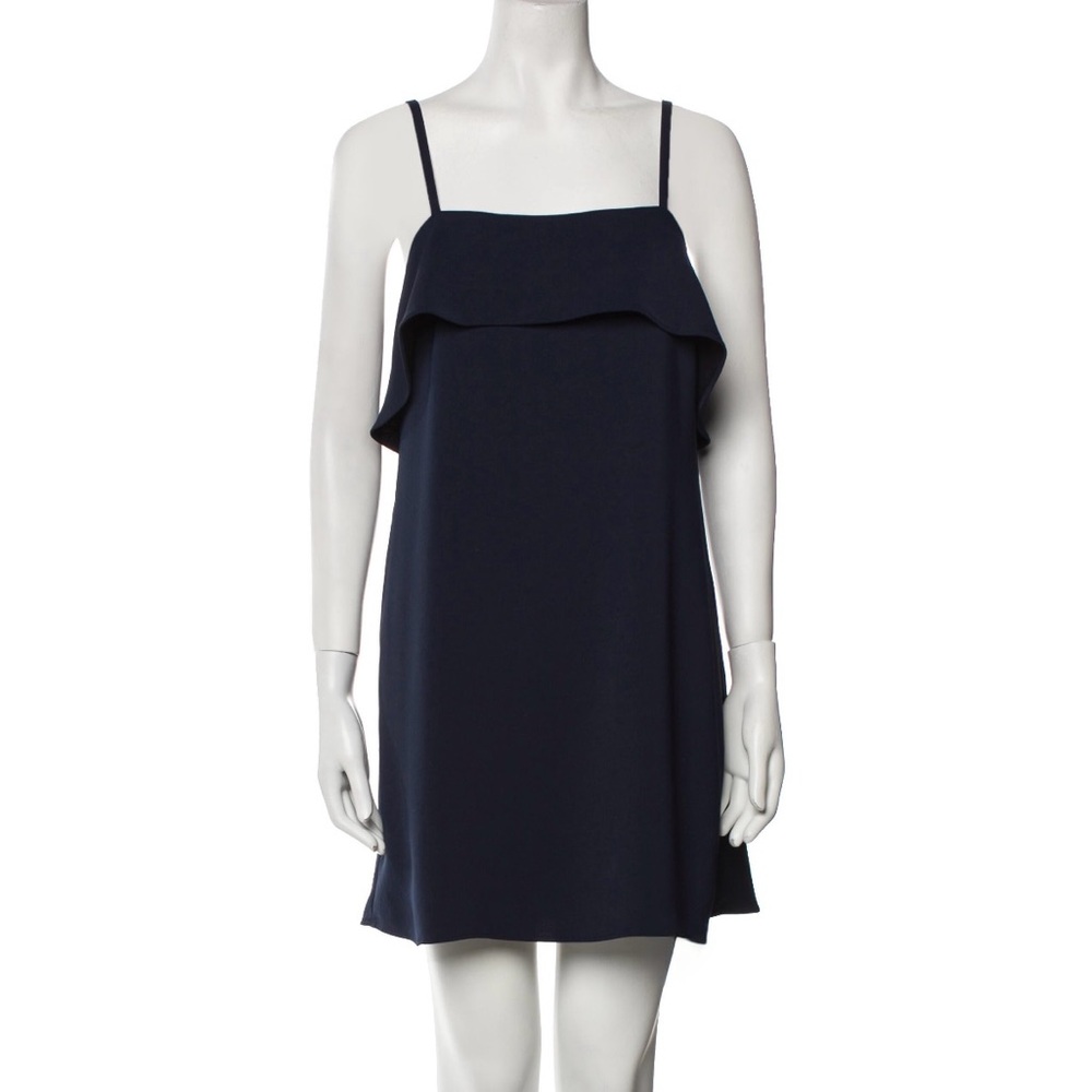 Like 🆕 Alice + Olivia Etta ruffle detail navy blue mini dress